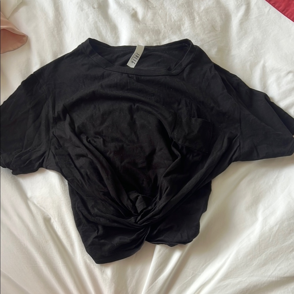 Jolie Black Knot Front Women's Top